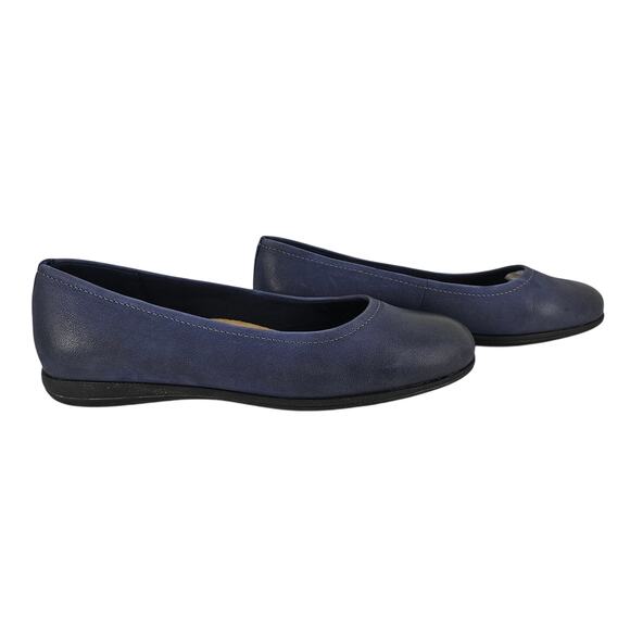 Trotters Women's Darcey Blue Leather Ballet Flats - Size 8M - Picture 1 of 12